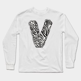 Zebra Letter V Long Sleeve T-Shirt